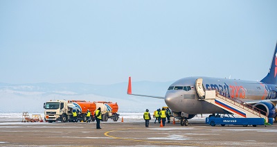 «Газпромнефть-Аэро» заправил «в крыло» первый самолет в аэропорту «Байкал» в Улан-Удэ