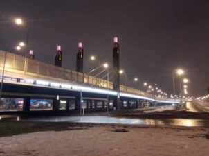 «Ленсвет» займется обслуживанием подсветки путепроводной развязки на пересечении Пулковского шоссе с Дунайским проспектом