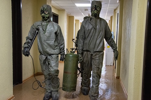 Дезинфекторы  подразделения биозащиты 35-ой Армии обработают 200 000 кв. на Амурском ГПЗ  (видео)