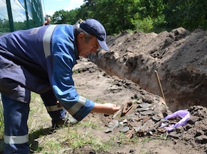 При прокладке газопровода в Воронеже обнаружены останки и вещи солдат времен ВОВ