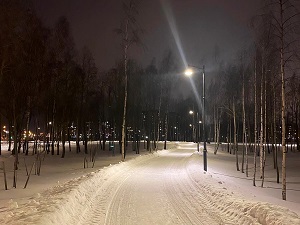 Вся территория парка Интернационалистов в Петербурге получила современное освещение