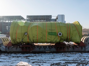 Первая произведённая в России инновационная газовая турбина доставлена на стройплощадку ПГУ Каширской ГРЭС