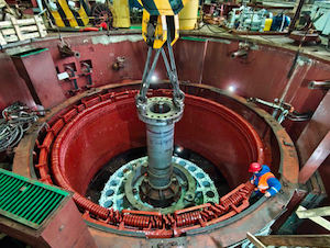 На Серебрянскую ГЭС-2 доставлено отремонтированное оборудование гидроагрегата №1