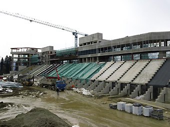 ОАО «Газпром» заканчивает строительство лыжно-биатлонного стадиона в Сочи