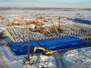 Строительство ТЭС Полярная ведется в круглосуточном режиме