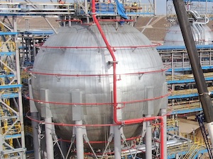 Первые шаровые резервуары Амурского ГПЗ готовы к приему сжиженных углеводородов