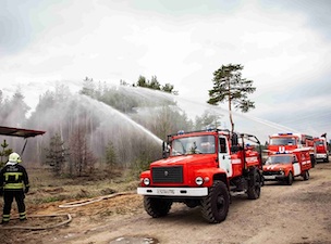 Подразделения Нововоронежской АЭС отработали приемы и способы тушения лесных пожаров