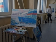 Атомный ледокол на холсте