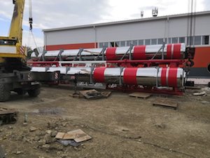 На стройплощадке новой блочно-модульной котельной в Оренбурге смонтирована дымовая труба