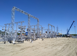 На строящейся подстанции «Эргинская» смонтировано основное электротехническое оборудование