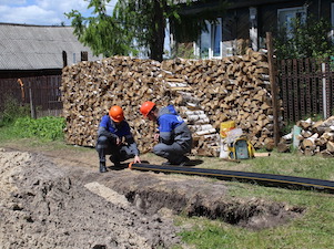 В городе Инза Ульяновской области прокладывают газопровод для догазификации микрорайона Пазухино
