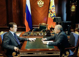 Президент РФ Дмитрий Медведев встретился с Эдуардом Худайнатовым