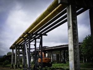 На территории Партизанской ГРЭС смонтировали водовод строящегося золоотвала «Зеленая балка»