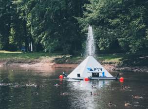 «Ростерминалуголь» установил в городском пруду Кингисеппа уникальное оборудование для очистки воды