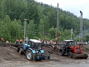 Селевой поток размыл насыпь железнодорожную насыпь Горно-химического комбината