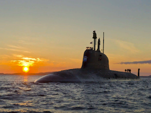 Атомный подводный крейсер «Красноярск» вышел из эллинга в Северодвинске