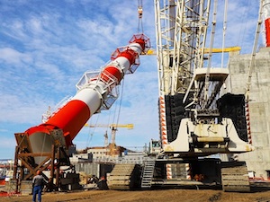 На энергоблоке №2 Курской АЭС-2 смонтирована вентиляционная труба