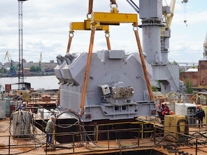 На атомном ледоколе «Чукотка» установлены гребные электродвигатели и турбогенераторы