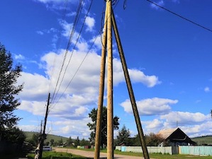 В селах Карымского района Забайкалья заменены опоры ЛЭП