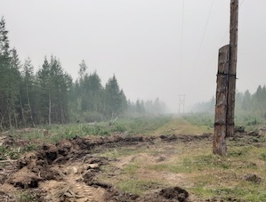 Верховой пожар перекинулся на ЛЭП «Балыктах – Харыялах» в Намском улусе Якутии