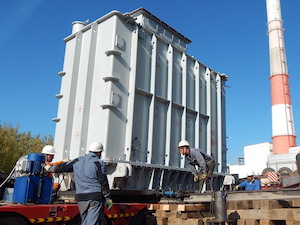 На Смоленскую ТЭЦ-2 доставлен 110-тонный блочный трансформатор