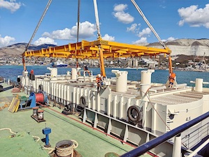 На Морском терминале КТК под Новороссийском установлены якори-кессоны