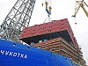 На атомный ледокол «Чукотка» установлен 300-тонный блок жилой надстройки