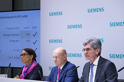 «Сименс АГ» представил итоги 2017 финансового года: оборот достиг 83 млрд евро