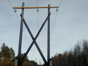 Иркутское «Облкоммунэнерго» заменило в тайге три опоры ЛЭП Онот-Тальники